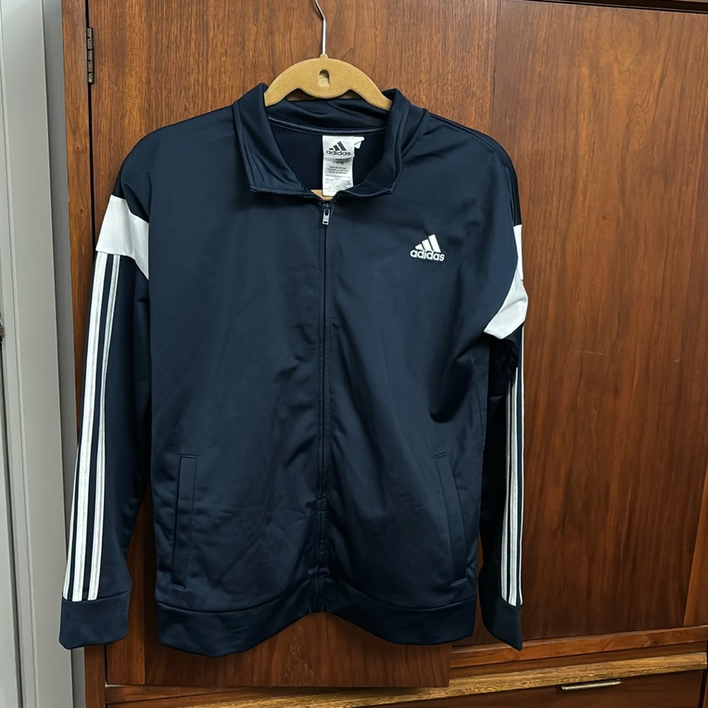 Adidas zip front warm up jacket.